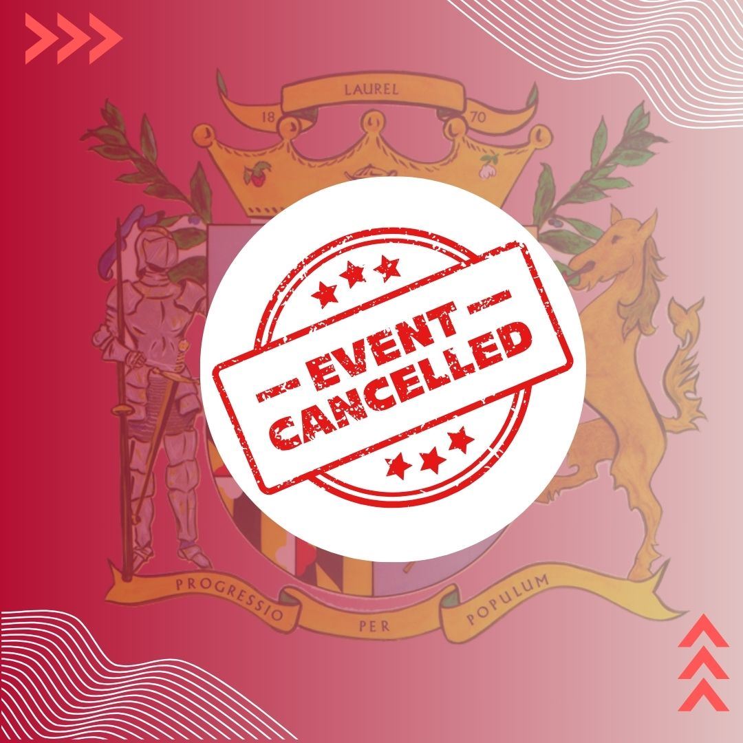 Graphic Saying Event Cancelled in Red and White
