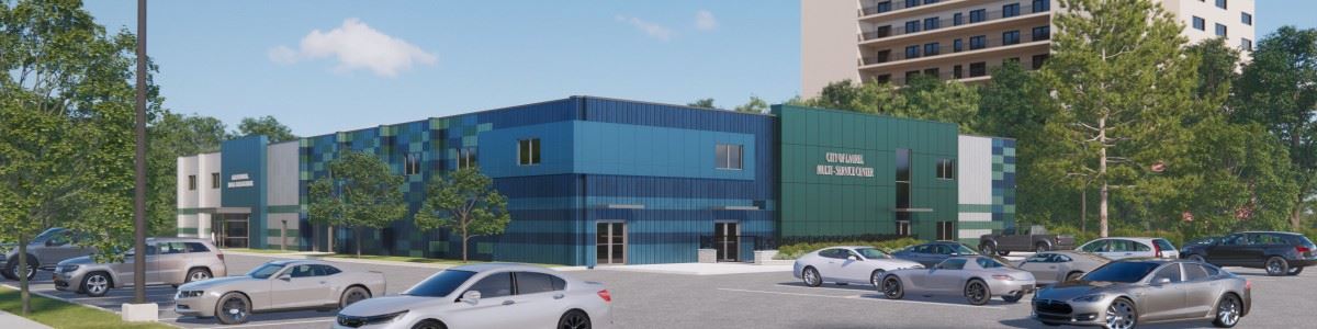 Rendering of the Outside of the Laurel Multiservice Center