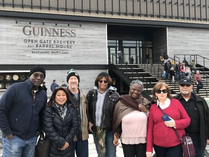 A group of adults outside Busch Gardens