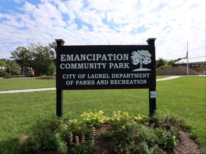 A sign of Emancipation Park