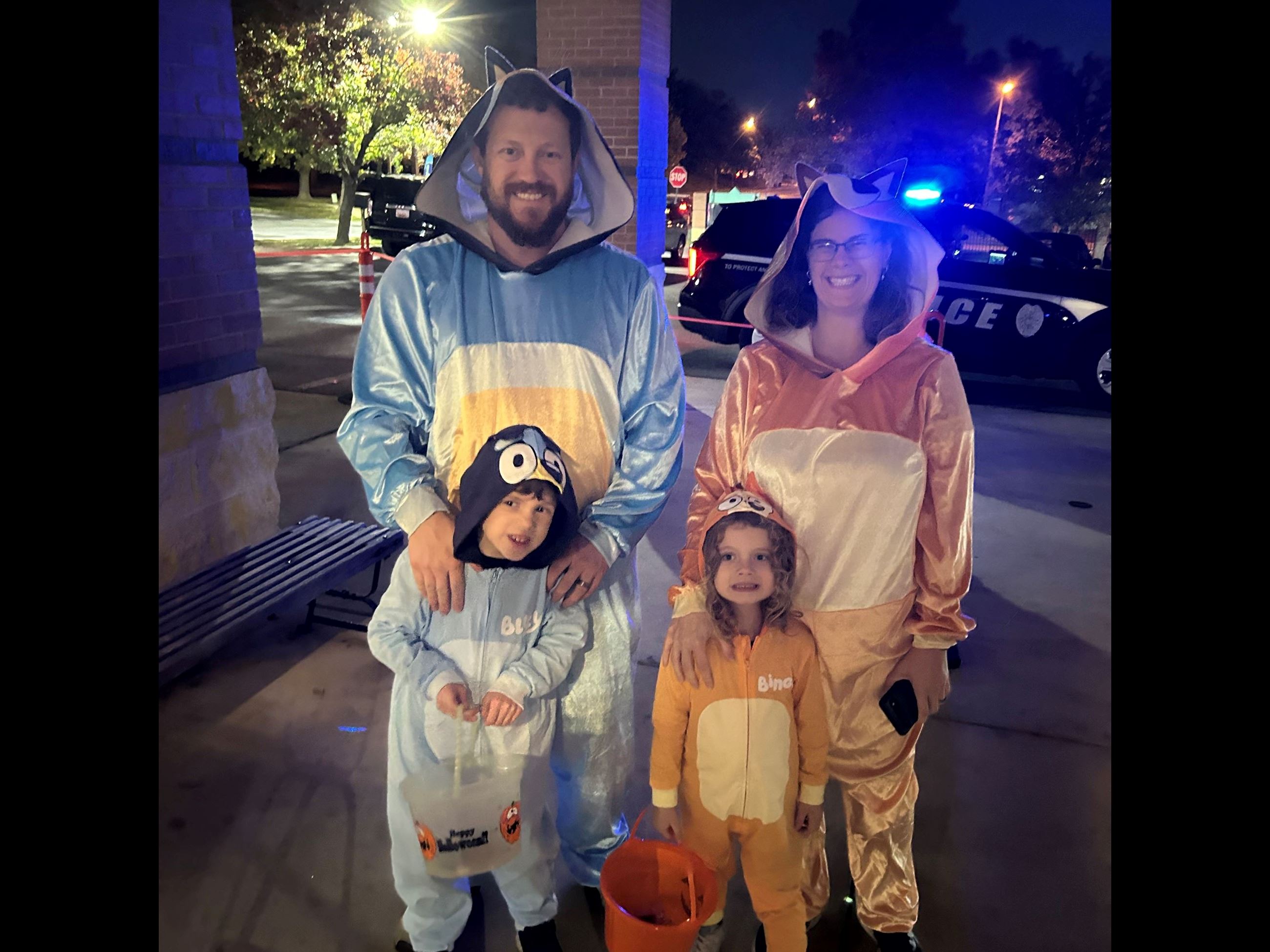 A picture of a family at Spooktacular