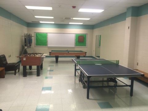 Small Recreational Room with Foosball, Billiards, and Table Tennis