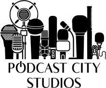 Podcast City Studios Logo (Black & White)