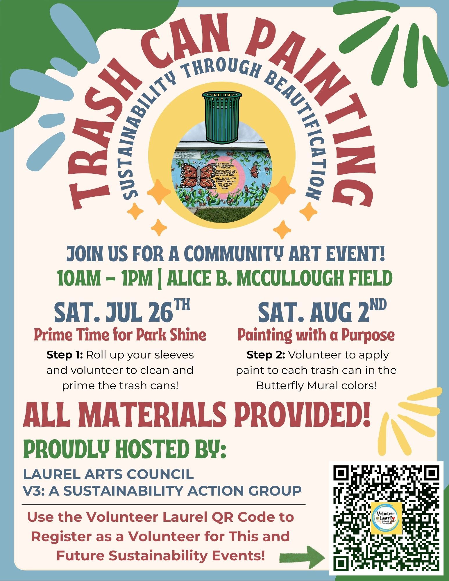Trash Can Painting Sustainability Project Flyer