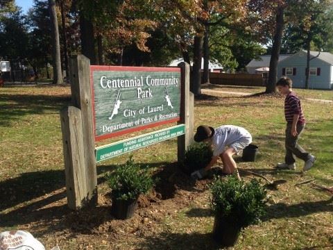 Community Members Beautifying Centennial Community Park