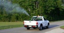 Truck on a Road Spraying Chemicals